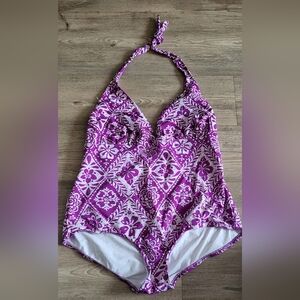 Purple Floral Swimwear
